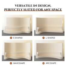 Room Divider,Bedroom,Multi Functional Folding Room Partition Screen With Shelving ,Made Of Kraft Paper, Perfect For Living Rooms, Offices, And Beauty Salons - White - View 5