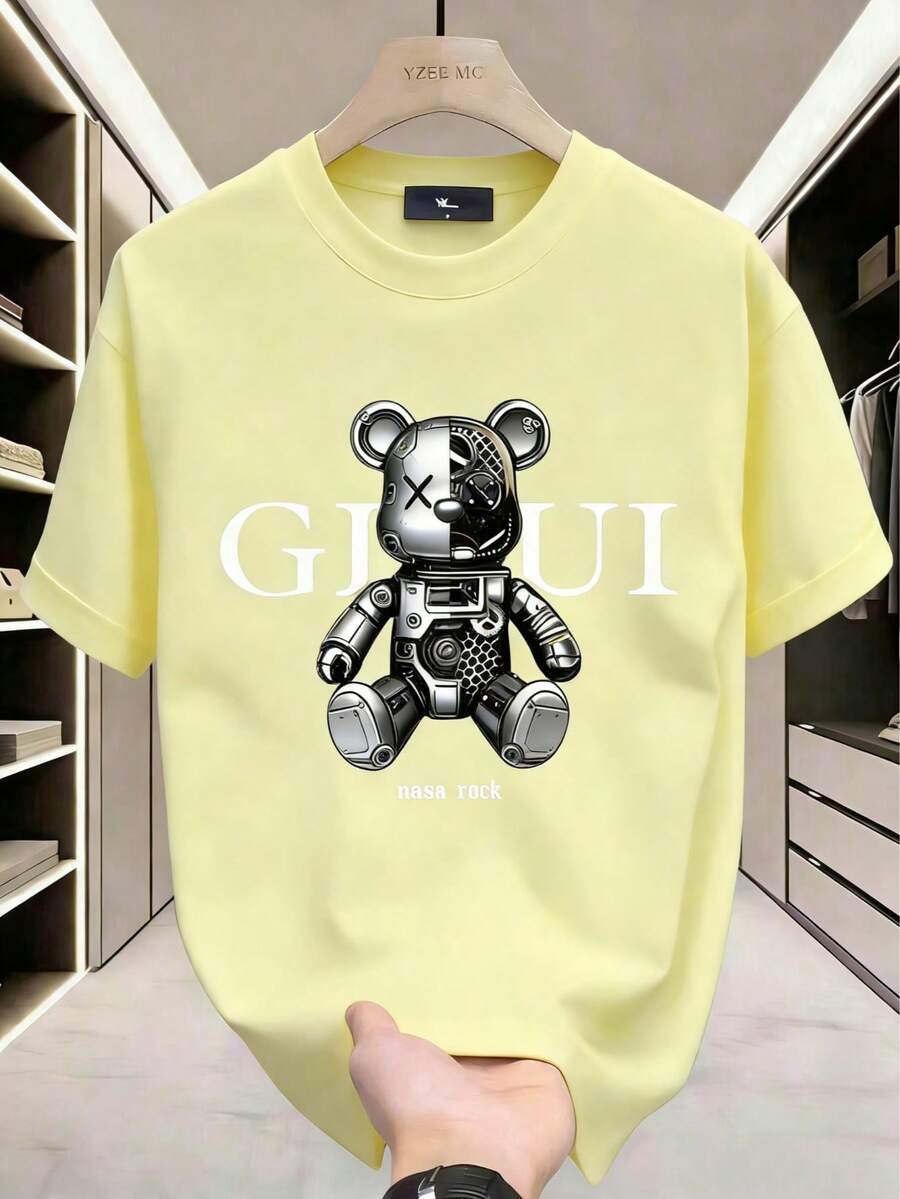 GucciS Modern Elegant And Timeless Classic USA-Shirt-LeeS/DiorSSNew Casual-Shirts Men And WomenUnisex Casual-Shirts - 淡黃色 - 查看 1
