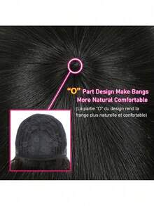 Dollface Black, Voluminous Human Hair Wig With A Natural Loose Body Wave Texture And Bangs | 3D Body Wave Lace Front Wig With Bangs | Completely Machine-Made | Ready-To-Wear And Glue-Free | Summer Wig | Curtain Bangs Style With An Invisible Drawstring For A Perfect Fit On Any Head Size | Human Hair, Pre-Plucked, Pre-Cut, And With Bleached Knots | Natural Black | 180% Hair Density | Lace-Front Wig For Women | Glue-Free Body Wave Remy Human Hair Wig In A Natural Color | Beginner-Friendly And Breathable - Natural Black - Xem 10