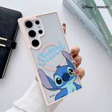 MINISO Disney Stitch Angel Scrump Transparent Magnetic Phone Case, Full Protection For Samsung S26 Ultra/S26 Edge/S26 Plus/S26/S25 Ultra/S25 Plus/S25/S25FE/S25Edge/S24Ultra/S24Plus/S24/S24FE/S23FE/S23Ultra/S23Plus/S23/S22Ultra/S22Plus/S22/A15/A16/A17/A35/A36//A54/A55/A56/ Stocking Stuffers The Girlfriend - Light Grey - View 3