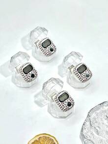 4pcs 1013 Rhinestone Finger Ring Tally Counter, Portable Digit Counter, People Flow Counter, Transparent Gift Box - Transparent Gift Box - View 5