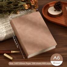 A6 Leather Notebook - 400 Pages Soft Cover Journal, Suitable For Writing, Traveling And Daily Recording, Size 145x105mm, Colors: Green, Orange, Red, Black, Brown School Supplies - A6 blank - View 14