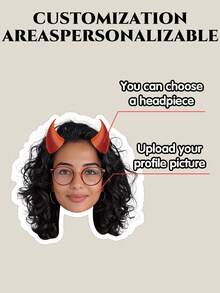 Stiker Wajah Kustom, Stiker Foto Personalisasi, Stiker Lucu Tahan Air, Mudah Dikupas, Suvenir Pesta, Pernikahan, Ulang Tahun, Pesta Bujang, Wisuda, Acara, dan Dekorasi Hadiah Buatan Tangan yang Menyenangkan. - MultiWarna - View 4