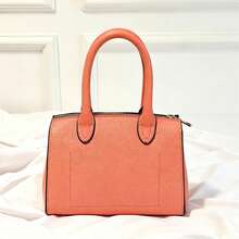 Ladies' Fashion Shoulder Bag With Adjustable Strap, Crossbody/Single Shoulder Option, Hardwear Lock Decoration And Chain Strap Design, Ideal For Shopping, Travel, Commuting And Gift-Giving - Màu Hồng Tươi - Xem 4