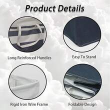 1 giỏ đựng quần áo bẩn bằng vải, dùng trong phòng tắm, phòng giặt, ban công, khách sạn, phòng trẻ em, để đựng quần áo bẩn. - Nhiều màu - Xem 3