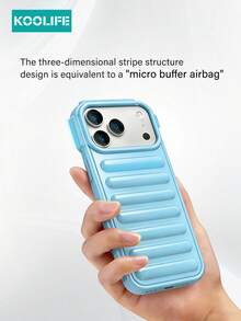 Koolife 1 件装纯色 3D 胶囊手机壳，TPU 软壳，创意设计，气囊防震保护套，兼容 Apple 17/17 Pro/17 Pro Max - 藍色 - 查看 3