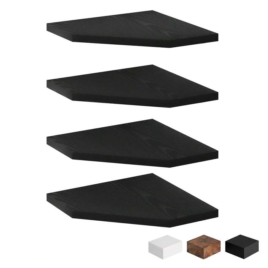2/4/6pcs Corner Shelf Wall Mount, Floating Corner Shelves, Wall Decor, Rustic Wood Wall Storage Display Shelves For Living Room Bedroom Bathroom Kitchen, Rome Decor - Nhiều màu - Xem 1