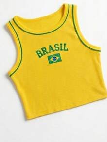 Premium Ribbed Cropped Tops From Brazil – Style, Comfort, And Attitude - Yellow - View 2