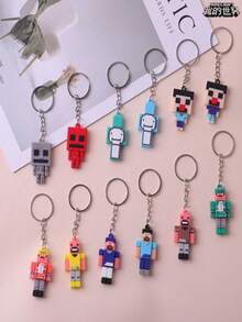6 móc khóa hình tượng Totem Bất Tử trong Minecraft (ngẫu nhiên), mặt dây chuyền hình tượng nhỏ bằng cao su mềm sáng tạo. - Nhiều màu - Xem 11