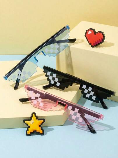 1pc, Đạo cụ tiệc ngày lễ, Đạo cụ chụp ảnh tiệc vui nhộn, Kính pixel Anime, Vật phẩm kỳ lạ, Vật thể nhỏ, Tiện ích thú vị, Vật phẩm khác thường, Đồ trang trí tiệc, Vật dụng tiệc (Phần ngẫu nhiên)