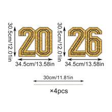 10个2026毕业庆典草坪标牌，带支架，黑金、蓝、红四色可选，适用于高中和大学毕业派对户外装饰 - 多色 - 查看 12