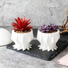 1pc Creative Human Body Shaped Drainage Hole Design Resin Flower Pot, Artistic Desktop Planter, Home Decor Accessory, Creative Housewarming Gift - Flowerpot - View 7