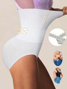 Seamless High-Waisted Shapewear Panties, Slimming And Tummy Control, Waist Trainer, Shapewear Shorts, Women's Underwear, Flat Tummy Shaping Pants, Women's Underwear, Butt-Lifting Panties. - trắng - Xem 12