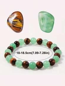 YAUKIA Amethyst Tigers Eye Gemstone Bracelet Anxiety Bracelet For Women Men Powerful Protection Calming Crystals Yoga Meditation Jewelry 8mm - Multicolor - View 4