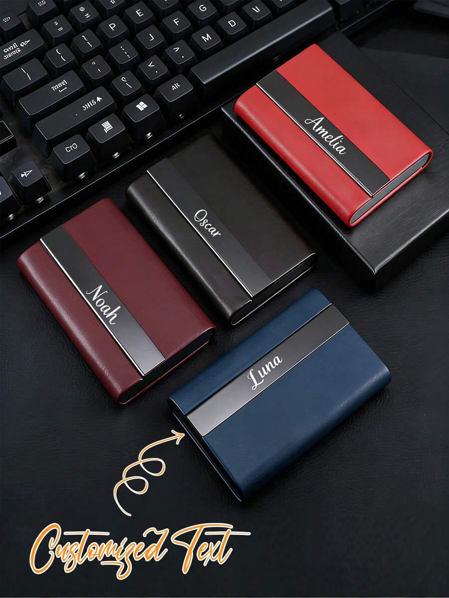 Personalized Business Card Holder For Men, Business Card Box, Customized Business Card Holder, Customized Business Card Box, Business Gift - Multicolor - View 1