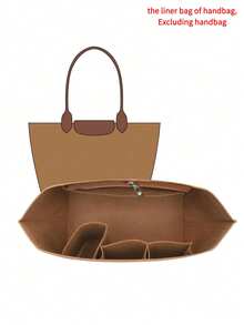 大号手提包内胆包，带杯架，毛毡拉链内衬收纳袋，适用于手提包和其他女士手提包 - 彩色 - 查看 23