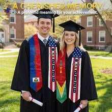 Graduation  2026 Unisex Graduation Sash Class Of 2026 Graduate S Gift Premium Graduation  For International Graduates-6.45"Width X 70.8"Length - Honduras & American - View 5