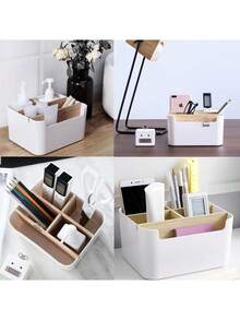Hộp đựng đồ dùng văn phòng bằng gỗ 5 ngăn, giá đựng điều khiển từ xa bằng gỗ, hộp đựng đồ dùng văn phòng bằng gỗ, hộp đựng đồ dùng bàn làm việc. - Nhiều màu - Xem 7