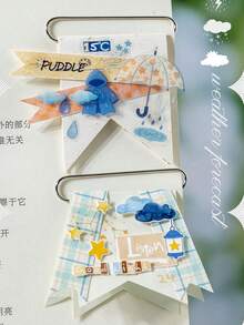 1pc Weather Die-Cutting Planner DIY Decorative Tape, Featuring Cute Cloud, Rainbow, And Snowflake Designs, For DIY Crafts,Junk Journal Supplies, School Supplies,Back To School - A - View 6