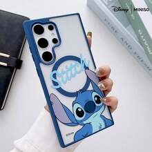 MINISO Disney Stitch Angel Scrump Transparent Magnetic Phone Case, Full Protection For Samsung S26 Ultra/S26 Edge/S26 Plus/S26/S25 Ultra/S25 Plus/S25/S25FE/S25Edge/S24Ultra/S24Plus/S24/S24FE/S23FE/S23Ultra/S23Plus/S23/S22Ultra/S22Plus/S22/A15/A16/A17/A35/A36//A54/A55/A56/ Stocking Stuffers The Girlfriend - Light Grey - View 5