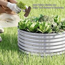 4 Pack Round Galvanized Raised Garden Bed Outdoor, Metal Garden Bed Vegetables, Above Ground Garden Box Flower, Steel Raised Beds Gardening - 2FT - 2英尺x2英尺x10英寸+4 - 查看 4