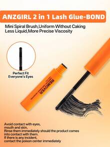 10ml Lash Glue & Sealant Kit With Tweezers, Quick Dry Strong Hold, Fragrance Free & Low Sensitivity, For DIY Lash Extension Bonding & Sealing - 珊瑚橙 - 查看 4