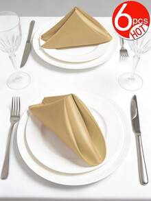 6-12pcs Multi-Colored Satin Napkins, Soft & Smooth Green Silk Napkins, Foldable Into Crown, Opera Fan, Triangle, Rose, French Pleat, High Handle Cup Ear, Suitable For Room, Table, Home Decoration, Suitable For Festivals, Parties, Birthdays, Weddings And Dinners - Multicolor - View 12