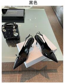 Women Heeled Sandals - Black 8cm - View 2