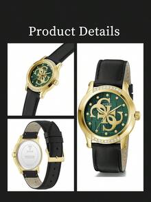 Đồng hồ nữ GUESS Annette GW0860L6 mặt xanh lá cây, dây da đen, máy quartz. - màu xanh lá - Xem 6