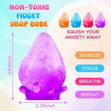 Fidget Toys Stress Cube, Cube Squishies Anxiety Stress Relief, Ice Squishy Stress Cube-Drop Malt Sugar Balls, Sensory Toys For Kids With Autism, Fidgets For Classroom Prize Toys (1pack Purple) - Shuidi-purple - 查看 3