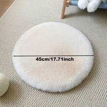 1pc Nordic Style Light-Colored Solid Minimalist Modern Round Faux Rabbit Fur Soft Area Rug, Washable Photoshoot Prop, Creates Cozy Ambiance For Home Decor - Multicolor - View 14