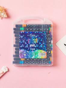 12/24/36/48/60色儿童软头闪光马克笔,珠光艺术绘画DIY毛笔,学生手绘日记荧光笔,学校和办公用品,情人节,感恩节,返校装饰礼物(封面设计可能有所不同,轻微表面划痕属于正常现象,不会影响使用) - 彩色 - 查看 8