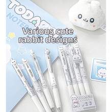 4 Pcs Cute Rabbit Gel Pens Set Kawaii Aesthetic 0.5mm Fine Tip Smooth Writing Quick Dry Black Ink Press Type CS Dual Ball Tip Journaling Pens Back To School Supplies Study Note Taking Drawing Office School Essentials Gift Set With Clear Case - Sets - View 7