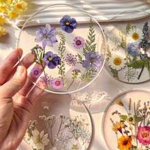 2D Flat Printing, 4-Piece Acrylic Coasters, Colorful Printed Outdoor Coasters, Wedding, Birthday And Mother's Day Gift Table Decorations, Wildflower Artistic Design, 2D Flat Patterns, Home Decoration Ornaments - 亞克力杯墊4件 - 查看 10