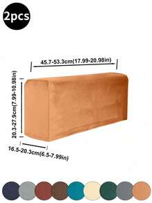 2 Stück einfarbige Sofa-Armlehnenüberzüge aus Silberfuchs-Samt/Sherpa, klassisches minimalistisches Design, hochelastische staubdichte Sofa-Armlehnenprotektoren, kratzfest, geeignet für Wohnzimmer, Arbeitszimmer, Schlafzimmer Sofaarmlehnen, Grau, Schwarz, Khaki - Verschiedenfarbig - Übersicht 11