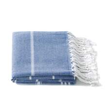 1/2 chiếc khăn tắm biển Thổ Nhĩ Kỳ cỡ lớn (100x180cm) - Khăn tắm sọc mật độ cao 380g, chống cát và nhanh khô, chăn du lịch nhỏ gọn cho kỳ nghỉ biển và bơi lội - sọc - Xem 15