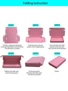 8pcs- Pink Bulk Shipping Boxes, Lockable Mailing Boxes With Greeting Cards-Ideal For Small Businesses; Medium-Sized Cardboard Gift Boxes For Mailing Gifts-Gift Wrapping-Small Gift Packaging-Party Decorations-Gift Wrapping - Airplane Box - Pink - View 5