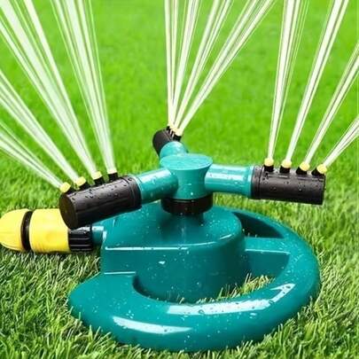 Aspersor giratorio de alta presión, ajuste de presión de agua automático, riego eficiente para césped y jardín, adecuado para 20 escenarios, herramienta de riego de plástico duradero para césped y jardín, riego automático eficiente, diseño multifuncional, fácil de usar incluso para principiantes en jardinería