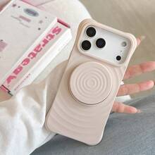 [Popular New Product]New Korean Design Water Wave Pattern Magnetic, Retractable And Foldable Liquid Silicone Push-Pull Smartphone Stand Case, Compatible With Phone 17, Phone 17 Pro Max/17 Pro/17 Air/16 Pro Max/16 Pro/16/15 Pro Max/15 Pro/15/14 Pro Max/14 Pro/14/13 MagSafe, Retractable And Foldable Magnetic Holder, Simple Wave Design, Lightweight Cover, Excellent Feel, Ideal For Everyday Video Viewing, Shockproof, Drop-Proof, Scratch-Proof. - Apricot - View 23
