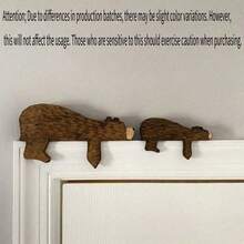 1pc Wooden Forest Theme Decor For Children's Room, Boho Style Wooden Wall Hanging, Sleeping Bear, Forest Theme Decor, Suitable For Classroom, Bedroom, Nursery, Bookshelf, Children's Room Door Decor, Housewarming Gift, Ideal For Birthday, Graduation, Home Decor, Room Decor, Wall Decor - Multicolor - View 4