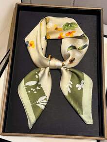 1条多功能优雅印花方巾，时尚高品质轻盈方巾，女士适用，春夏款 - 彩色 - 查看 8