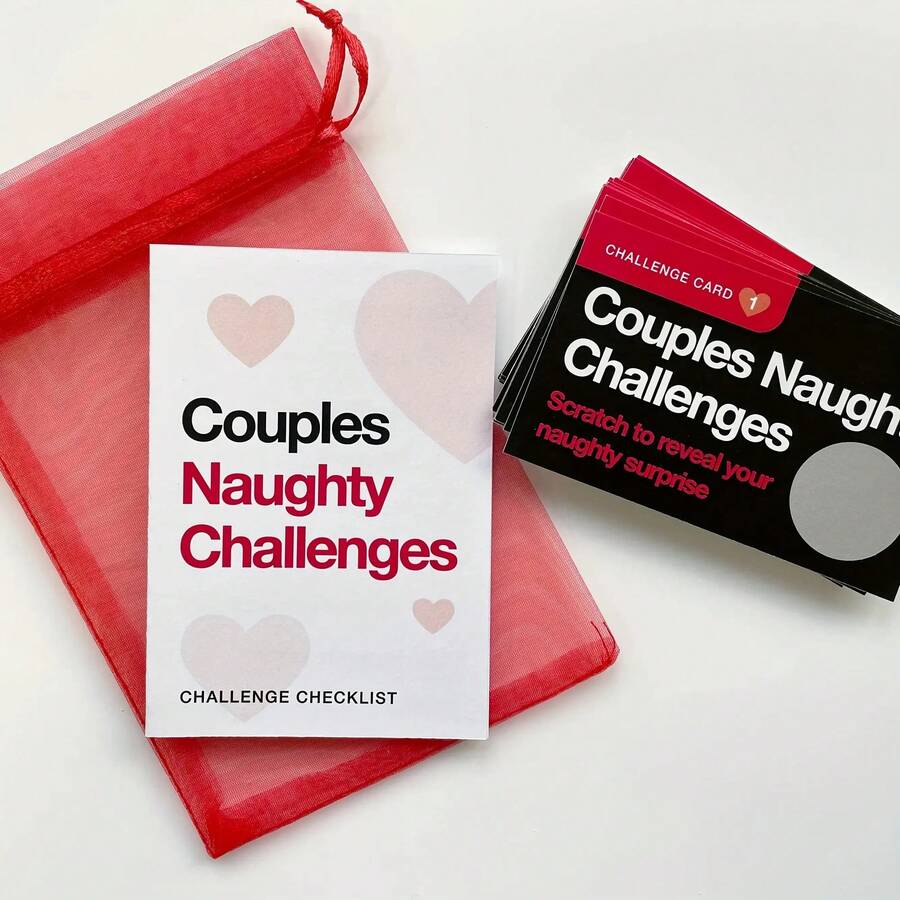 Funny Couple Scratch Card Game - Bored Birthday And Valentine's Day Gift, Give To Him/Her, Romantic Party Game With Scratch Cards, No Electricity Needed, Couple Activity, Suitable For Anniversary, Valentine's Day, Birthday Party Gift - Creative Couple Gift Ideas - Red (Basic Version) - View 1