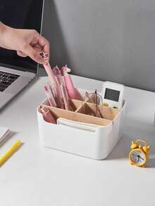 Hộp đựng đồ dùng văn phòng bằng gỗ 5 ngăn, giá đựng điều khiển từ xa bằng gỗ, hộp đựng đồ dùng văn phòng bằng gỗ, hộp đựng đồ dùng bàn làm việc. - Nhiều màu - Xem 5