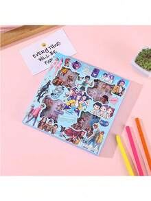 全新100张K-POP卡通贴纸动漫人物形象恶魔猎人DIY涂鸦原创装饰贴纸礼盒校园奖励收藏玩具节日礼物（随机款式） - 彩色 - 查看 4