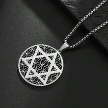 1 chiếc mặt dây chuyền hình ngôi sao David, hoa sự sống, bằng thép không gỉ, bùa hộ mệnh hình học thiêng liêng, thích hợp cho phụ nữ đeo hàng ngày. - Nhiều màu - Xem 4