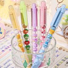 2pcs/Box Minimalist Cute Cartoon Erasable Gel Pens, Convenient Stress Relief Snack Themed Ballpoint Pens, 0.5mm Blue Ink, Creative DIY Beading Pens - Multicolor - View 3