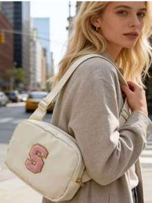 Letter A Pattern Women's Waist Bag Nylon Crossbody Chest Bag For Travel & Daily Use - Multicolor - View 3