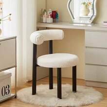 Makeup Vanity Chair,Soft Padded Seat With Backrest, Modern Bedroom Dressing Chair Make Up Stool Home Decor - Black - View 6