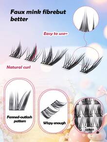 MAANGE 120片猫眼漫画风DIY簇状假睫毛，延长眼尾放大双眼，自然分节簇状睫毛，簇状假睫毛，派对个人假睫毛，约会假睫毛，假睫毛，簇状睫毛，簇状假睫毛，复活节礼物，复活节送给女性的礼物 - D - 查看 11