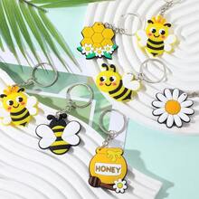 15/30 pièces Faveurs de fête thème abeille avec couronne, mignon, pot de miel, nid d'abeille et porte-clés tournesol, 10 pièces étiquettes et 10 pièces sacs cadeaux, cadeaux pour anniversaire, fête des mères, remise des diplômes, faveurs de mariage, pendaison de crémaillère, fournitures pour baby shower et shower de mariage - Thème des abeilles - Voir 5